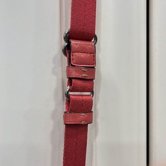 Coach Salmon Pink and Tan Logo Crossbody Bag - Picture 3 of 9